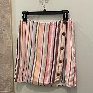 Harper Heritage multicolored mini skirt with brown buttons